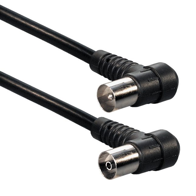 1.5 meter - Coax (IEC) mannelijk naar vrouwelijk - 2 x haaks