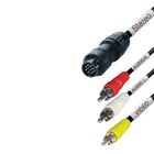 Composietkabel - Din 8-pins naar 3x RCA - 2 meter