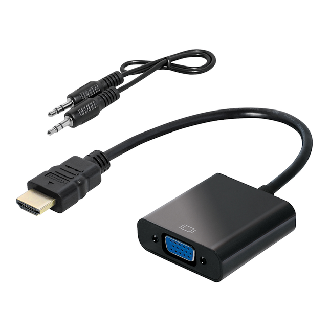 HDMI naar VGA + stereo 3.5mm aux adapter