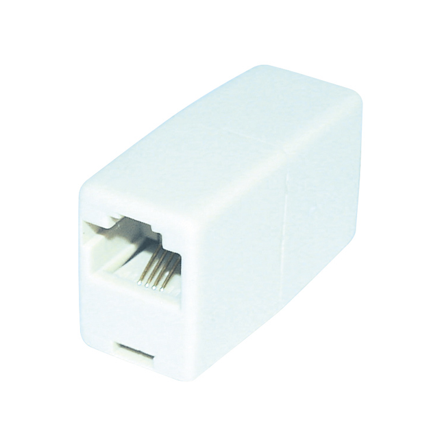 RJ11- RJ11 koppelstuk - Wit