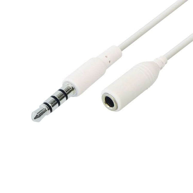 3,5mm Jack 4-polig Mannelijk naar 3-polig Vrouwelijk adapter - 10 cm - Wit