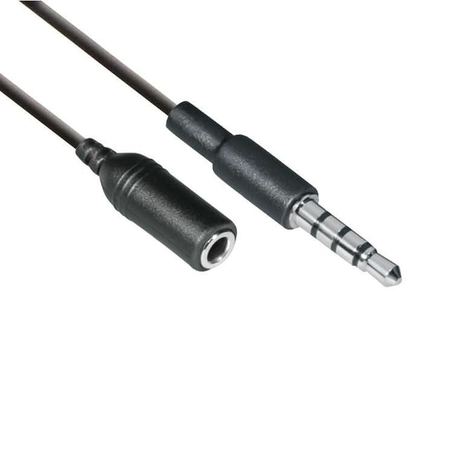 3,5mm Jack 4-polig Mannelijk naar 3-polig Vrouwelijk adapter - 10 cm - Zwart