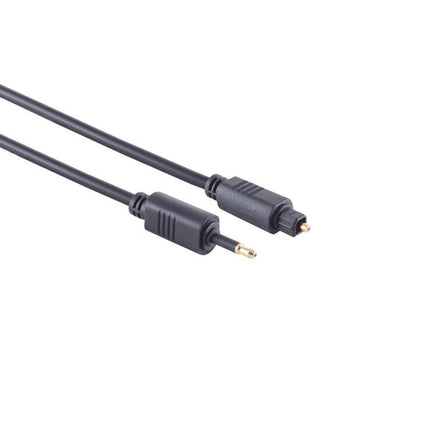 Toslink kabel - 3 meter - Toslink naar Mini Toslink - 4 mm - Zwart