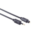Toslink kabel - 3 meter - Toslink naar Mini Toslink - 4 mm - Zwart