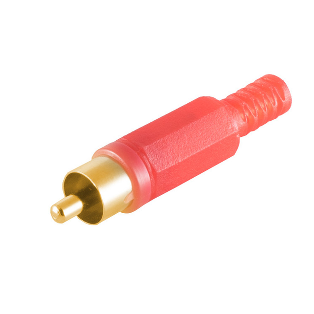 RCA soldeerstekker verguld - Rood