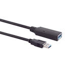 Actieve USB A naar USB A verlengkabel - USB 3.0 - 15 meter - Zwart