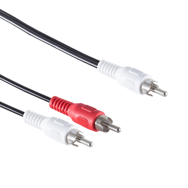 1x RCA mono (m) naar 2x RCA stereo (m) audiokabel - 1,5 meter - Zwart