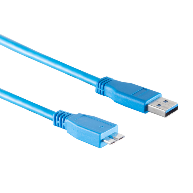 Micro Micro naar USB-A USB 3.0 - 5 meter - USB 3.0 - Blauw