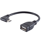 USB C naar female USB A adapter haaks - Zwart - USB On The Go