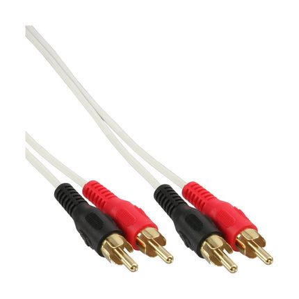 Gold-plated - Tulp composiet audiokabel - RCA male naar RCA male- Cinch verlengkabel -  50 cm - Wit