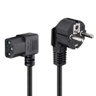 C13 kabel -  1,5 meter - schukostekker naar C13 - 2xhaaks - Zwart