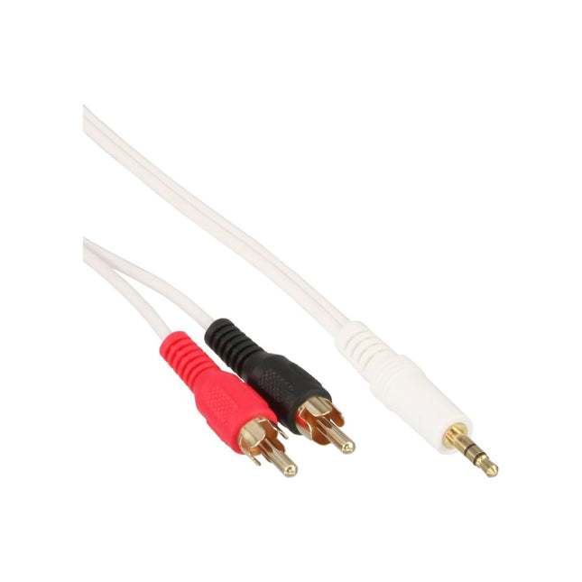 3.5 mm jack naar Tulp stereo audiokabel - 10 meter - RCA naar 3.5 mm jack - Wit