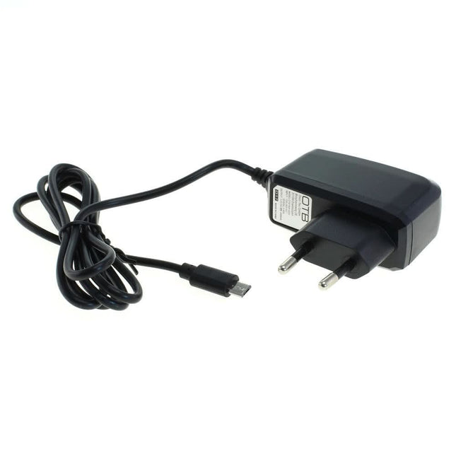 Thuislader USB micro B - vaste kabel -  1A - Zwart - 1,10 meter