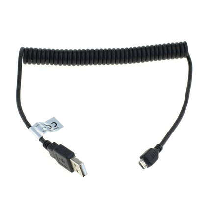 Micro-USB datakabel – Spiraalkabel – Micro USB naar USB-A - 35 cm tot 95 cm
