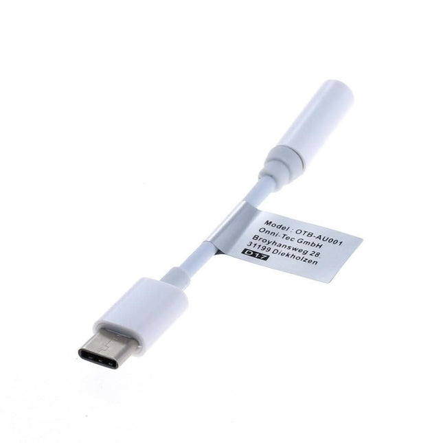 USB-C (m) naar 3,5 mm Jack (v) Audioadapter – 1 cm  - Wit - OTB