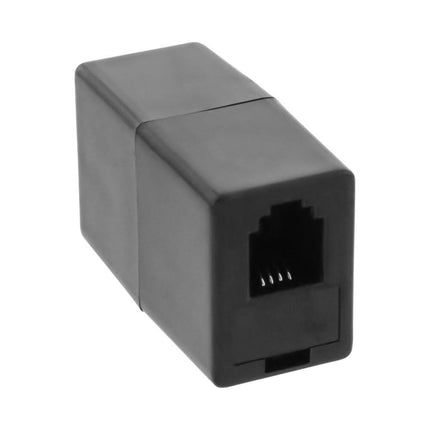 RJ10- RJ10 koppelstuk - zwart
