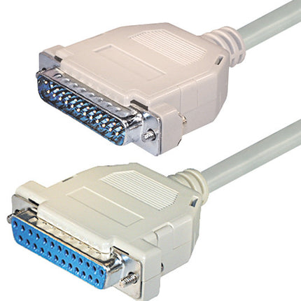 Seriële RS232 Null Modemkabel – 25-pins SUB-D (m) naar 25-pins SUB-D (v) – 1,8 meter