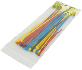 kabelbinders - 50 stuks - 2 maten - kleurenmix