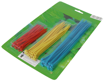 kabelbinders - 60stuks- 3 maten - Geel - Blauw en Rood