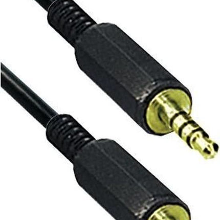 3,5 mm jack audio/video kabel - 4 polig - 1 meter - Zwart - Verguld