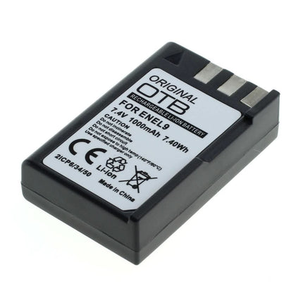 OTB accu batterij voor Nikon - EN-EL9  - 7,4 Volt - 1000 mAh
