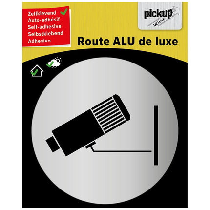 Pickup bordje burshed alu camerabewaking - Rond - diameter 80 mm