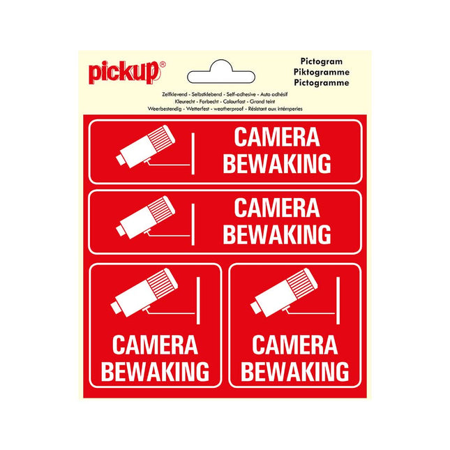 PickUp sticker - Camerabewaking  - 4 op 1-  15x15 cm