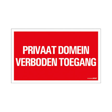 Pickup bord privaat domein verboden toegang - 33x20 cm