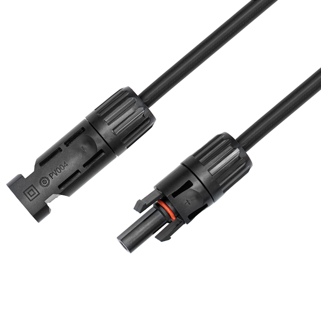 6 mm² Solar kabel met MC 4 connector - Male -> Female -  2 meter - Zwart
