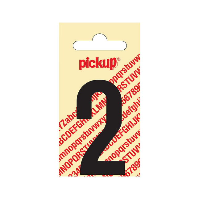 PickUp sticker - Plakcijfer 2 - Nobel - Zwart - 60 mm