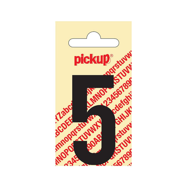 PickUp sticker - Plakcijfer 5 - Nobel - Zwart - 60 mm