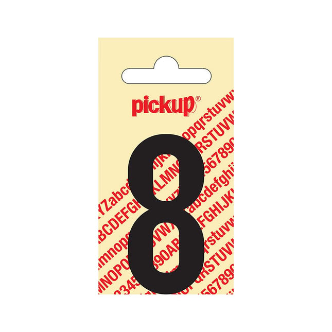 PickUp sticker - Plakcijfer 8 - Nobel - Zwart - 60 mm