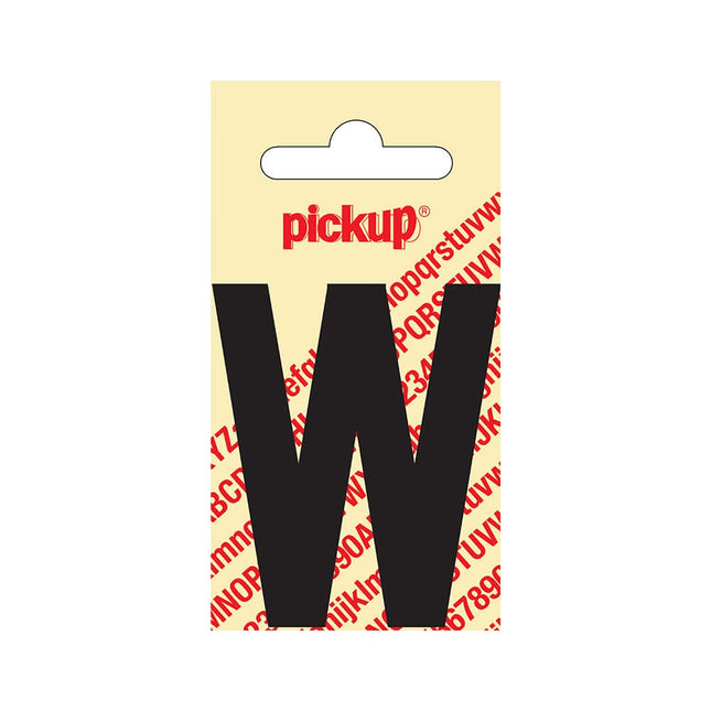 PickUp sticker - Plakletter  W - Nobel - Zwart - 60 mm