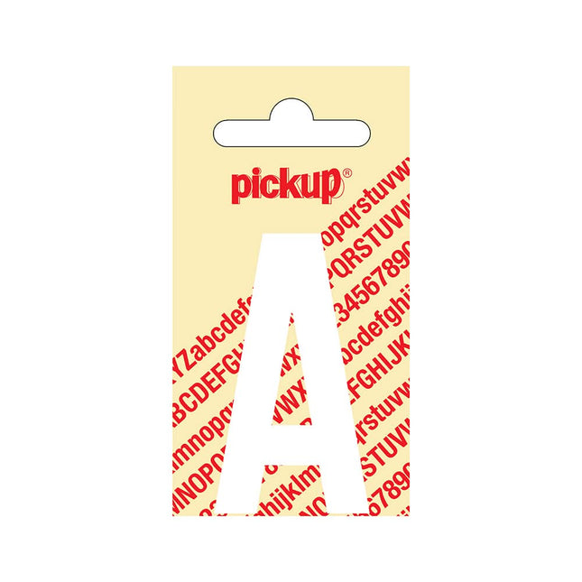 PickUp sticker - Plakletter  A - Nobel - Wit - 60 mm