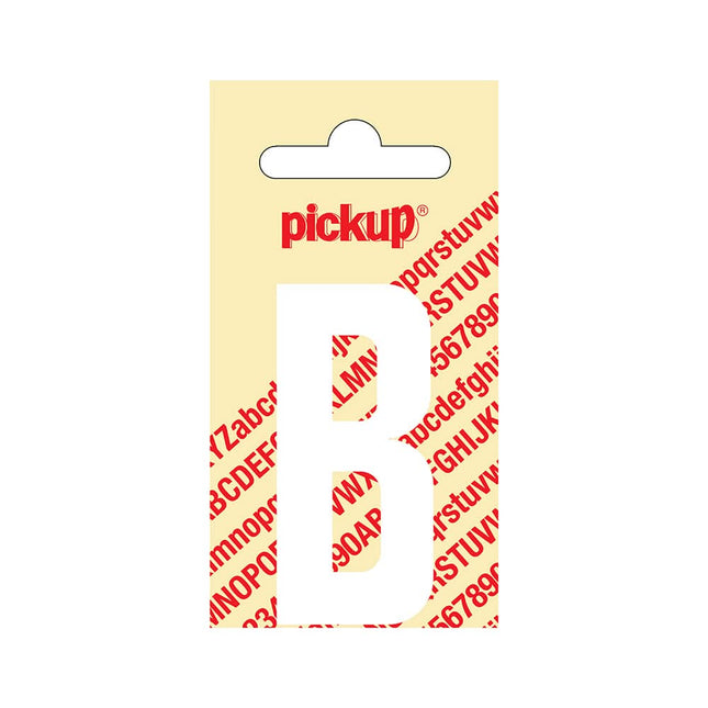 PickUp sticker - Plakletter  B - Nobel - Wit - 60 mm