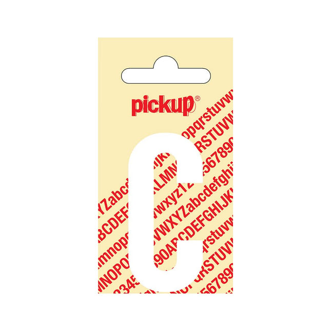 PickUp sticker - Plakletter  C - Nobel - Wit - 60 mm