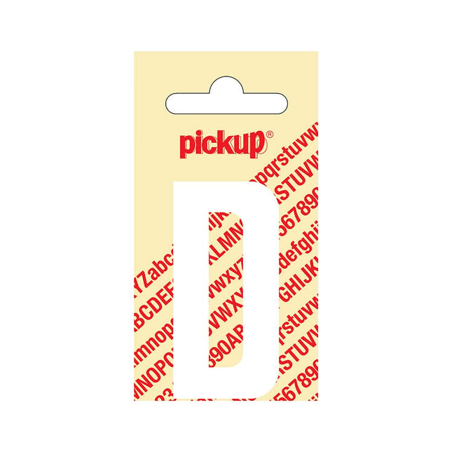 PickUp sticker - Plakletter  D - Nobel - Wit - 60 mm