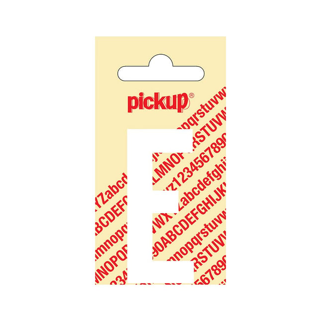 PickUp sticker - Plakletter  E - Nobel - Wit - 60 mm