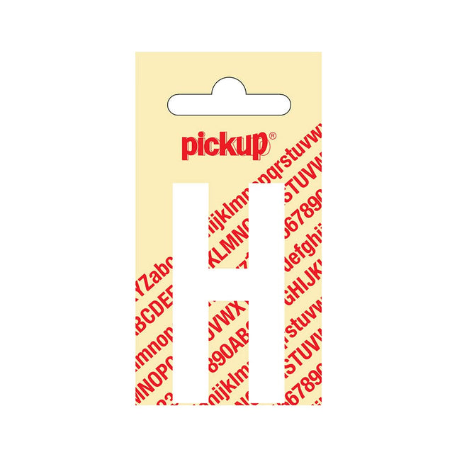 PickUp sticker - Plakletter  H - Nobel - Wit - 60 mm