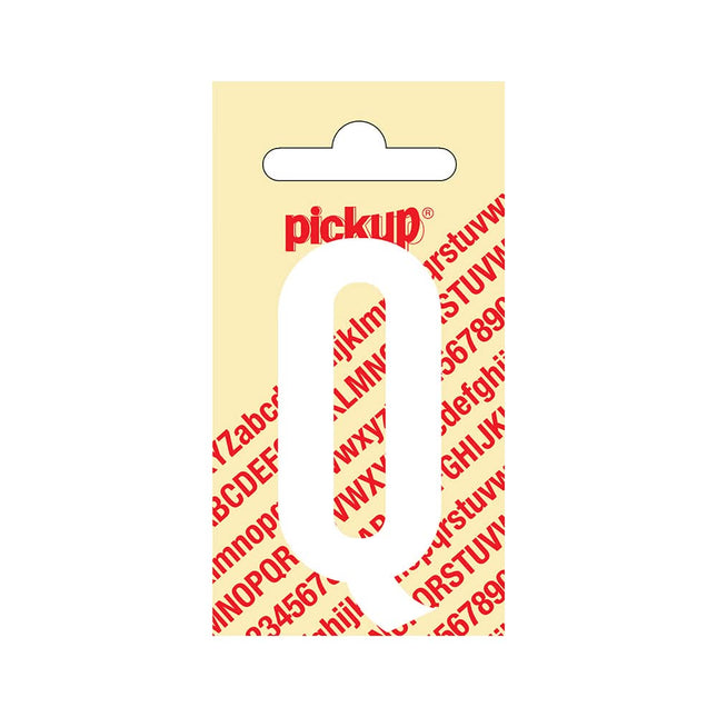 PickUp sticker - Plakletter  Q - Nobel - Wit - 60 mm