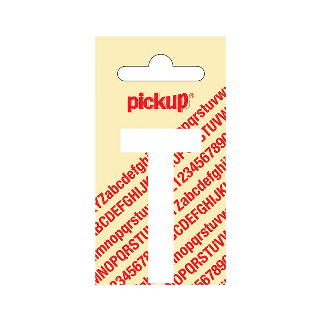 PickUp sticker - Plakletter  T - Nobel - Wit - 60 mm