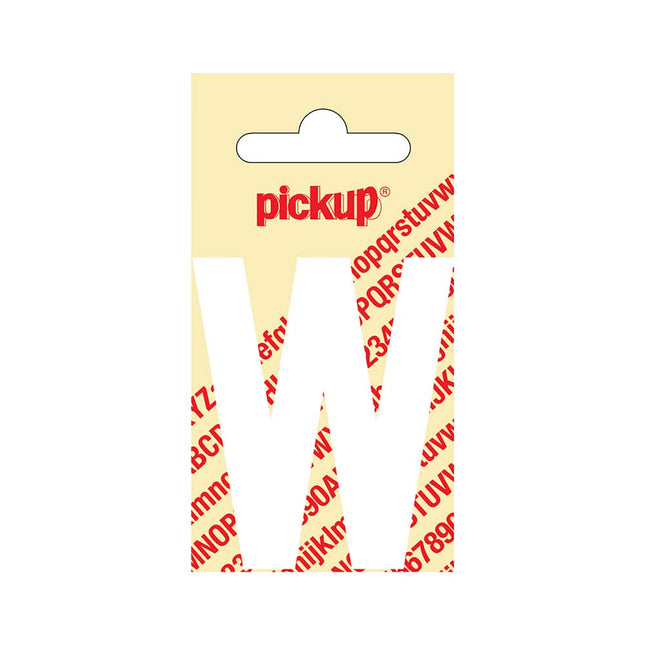 PickUp sticker - Plakletter  W - Nobel - Wit - 60 mm