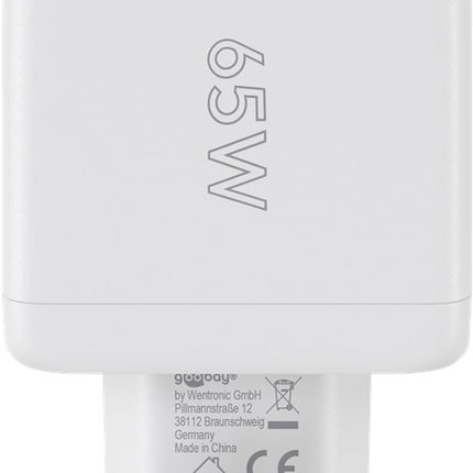 Goobay 68 Watt snellader - 2 x USB C PD + 2 x USB A QC - GaN lader - Met PPS - Wit