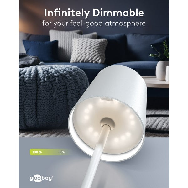 Draadloze LED-Tafellamp RGBW – 38 cm – Oplaadbaar – Wit