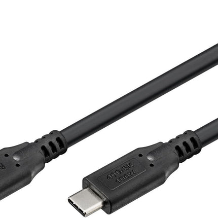 USB 4 kabel - USB C - PD 100 watt - 8K/60Hz video - USB 4.0 - 40 Gbit - 2 meter