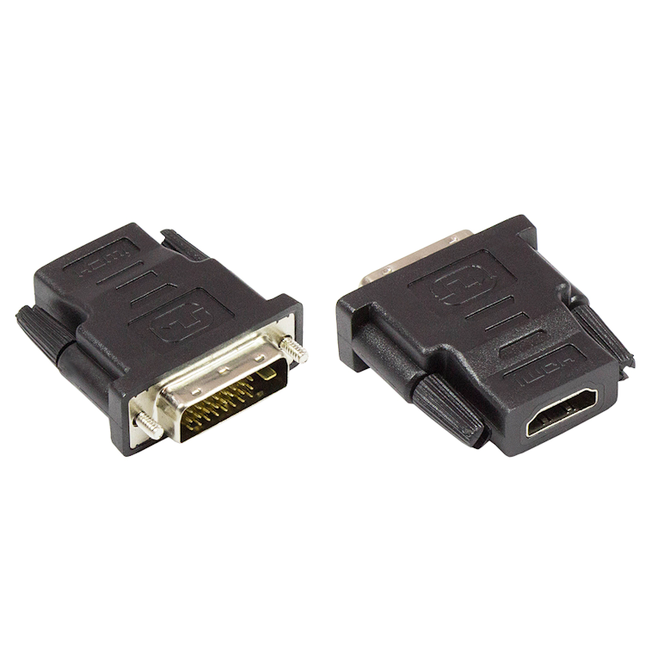 HDMI-1.4 naar male DVI-D adapter, nickel-plated - 4K/30 Hz