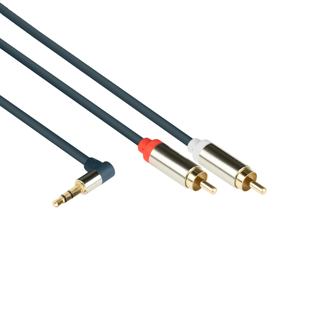 3.5 mm jack haaks naar Tulp stereo audiokabel - 5 meter - RCA naar 3.5 mm jack - Good Connections