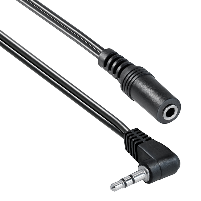 3,5 mm Jack stereo audio adapter kabel - Haaks - 20 cm - Zwart