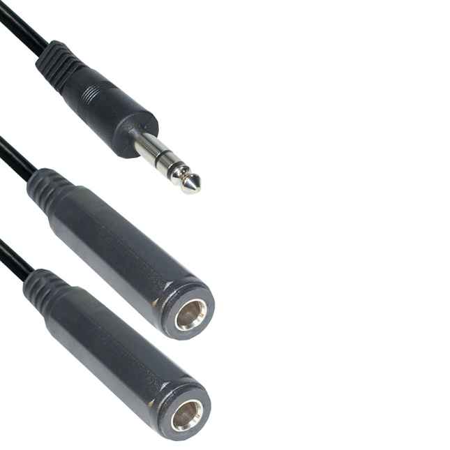 6,35 mm Jack male naar 2 x 6,35 mm Jack female - Stereo audio splitter - 20 cm
