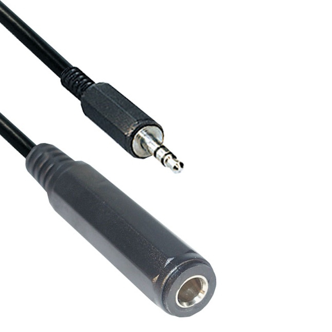 3,5 mm Jack (m) naar 6,35 mm Jack (v) - Stereo adapter - 20 cm - Zwart